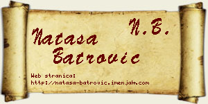 Nataša Batrović vizit kartica